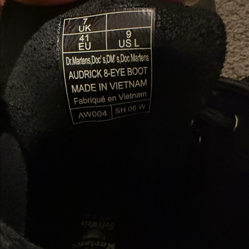 Dr. Martens Black Leather Combat Boots - Picture 3 of 4